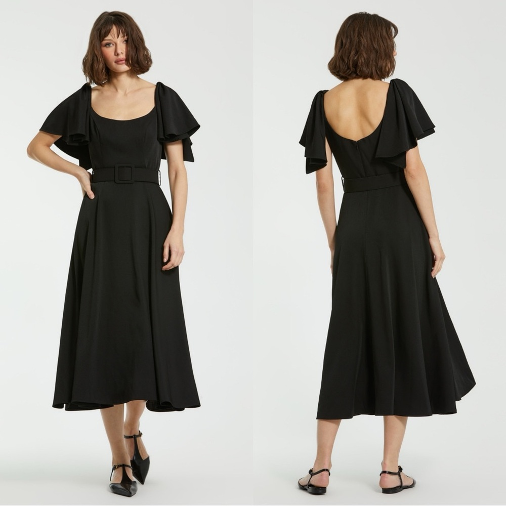 Mac Duggal Black Midi Dress